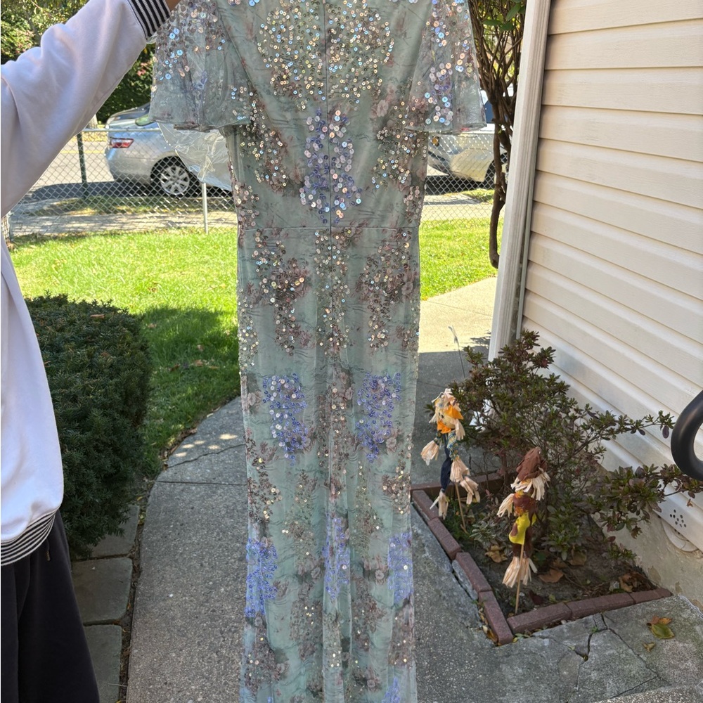 Mac Duggal Sequin Floral Maxi Dress - Picture 8 of 8